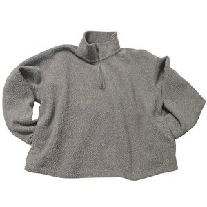 Everlane ReNew Fleece Half-Zip Pullover Blue Gray Sweatshirt Women’s L